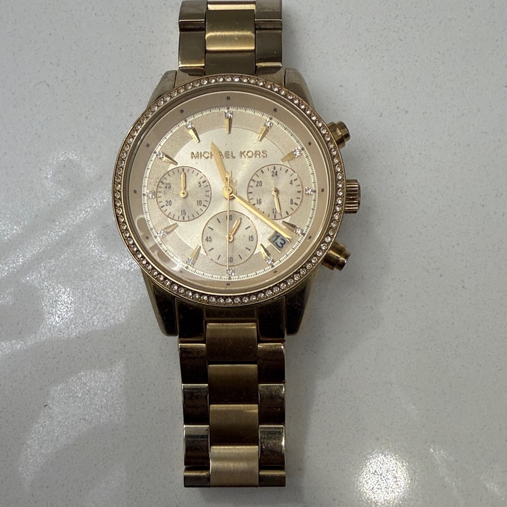 Michael Kors Gold-Tone Chronograph Watch